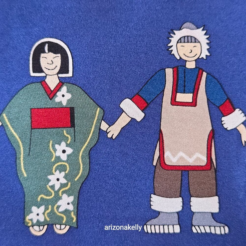 Unicef Silk Scarf World Peace Multicultural Holding Hands - Picture 4 of 11